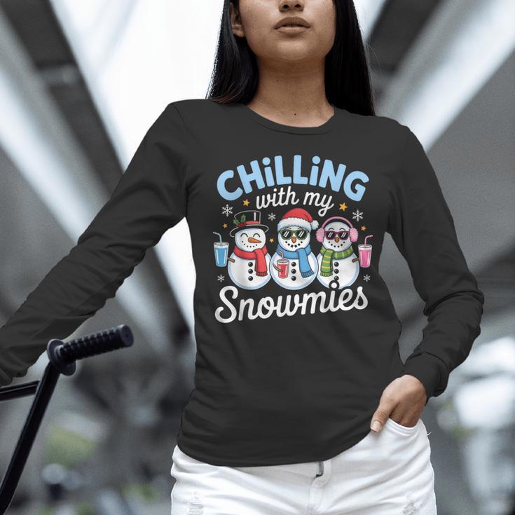 Chillin With My Snowmie Women Christmas Snowman Teacher Snow Women Long Sleeve T-Shirt, gift for family, gift for coworker Chillin With My Snowmie Women Christmas Snowman Teacher Snow Women Long Sleeve T-Shirt, gift for family, gift for coworker