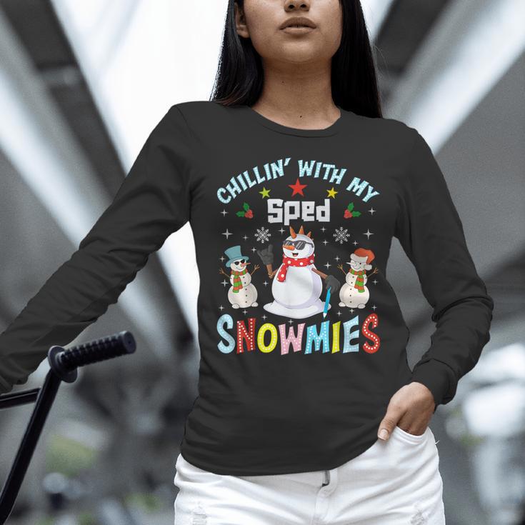 Chillin With My Sped Snowmies Teacher Student Christmas Women Long Sleeve T-Shirt, gift for family, gift for coworker Chillin With My Sped Snowmies Teacher Student Christmas Women Long Sleeve T-Shirt, gift for family, gift for coworker