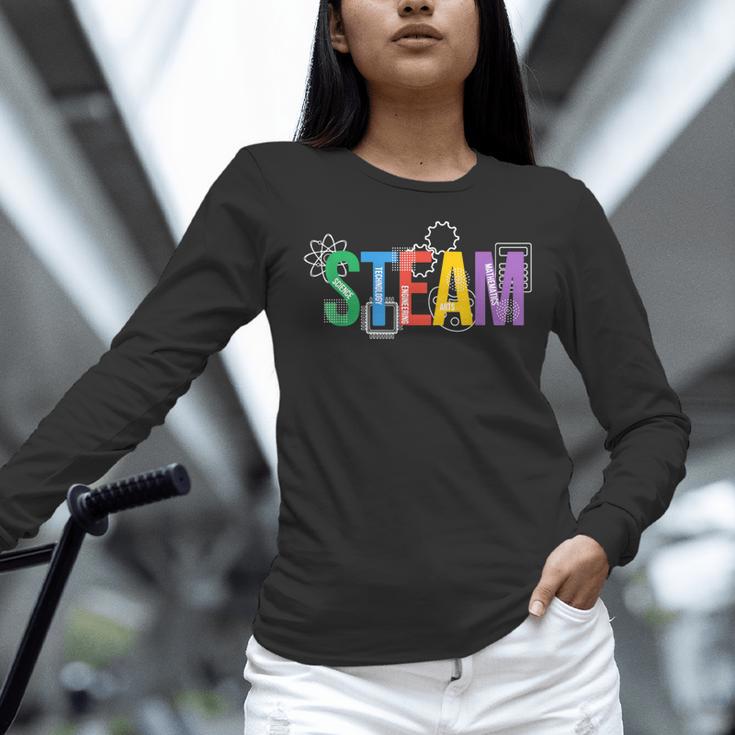 Colorful Steam Letters For Steam Program Teacher And Student Women Long Sleeve T-Shirt, gift for family, gift for coworker Colorful Steam Letters For Steam Program Teacher And Student Women Long Sleeve T-Shirt, gift for family, gift for coworker