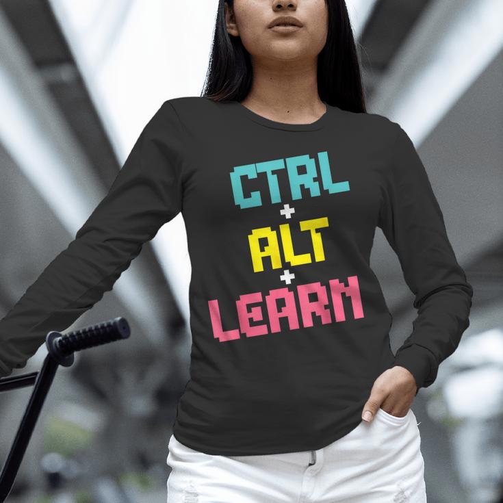 Computer Teacher Back To School Kids Ctrl Alt Learn Women Long Sleeve T-Shirt, gift for family, gift for coworker