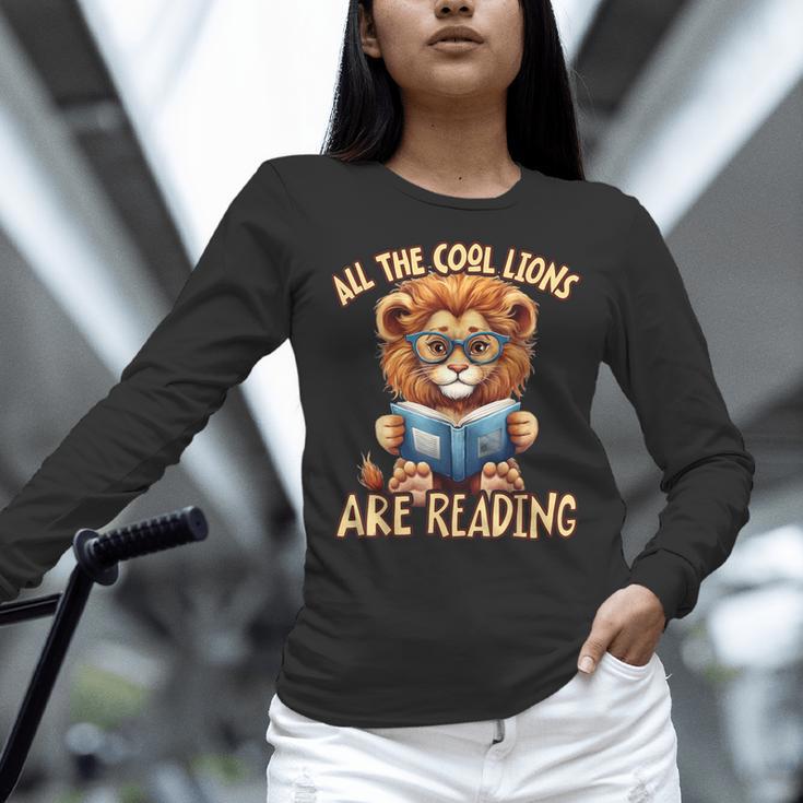 All The Cool Lions Are Reading Lion Teacher Men Women Kids Women Long Sleeve T-Shirt, gift for family, gift for coworker All The Cool Lions Are Reading Lion Teacher Men Women Kids Women Long Sleeve T-Shirt, gift for family, gift for coworker