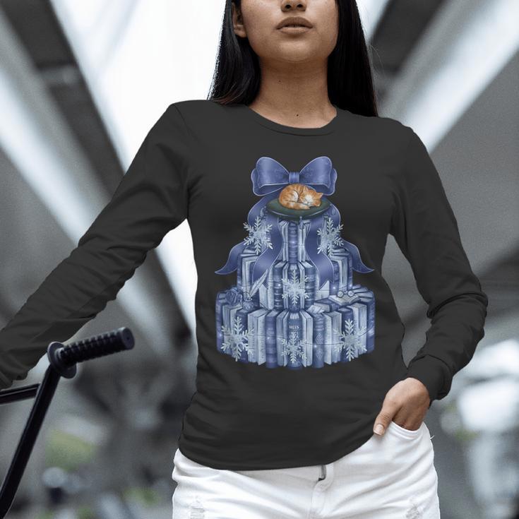 Coquette Bow Book Tree Merry Christmas Xmas Teacher Holiday Women Long Sleeve T-Shirt, gift for family, gift for coworker Coquette Bow Book Tree Merry Christmas Xmas Teacher Holiday Women Long Sleeve T-Shirt, gift for family, gift for coworker