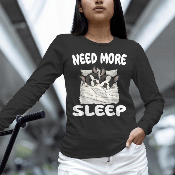Cute Boston Terrier Need More Sleep Pajamas Nightgown Women Long Sleeve T-Shirt, gift for family, gift for coworker