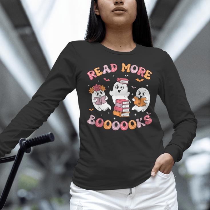 Cute Ghost Book Read More Books Teachers Halloween Women Long Sleeve T-Shirt, gift for family, gift for coworker