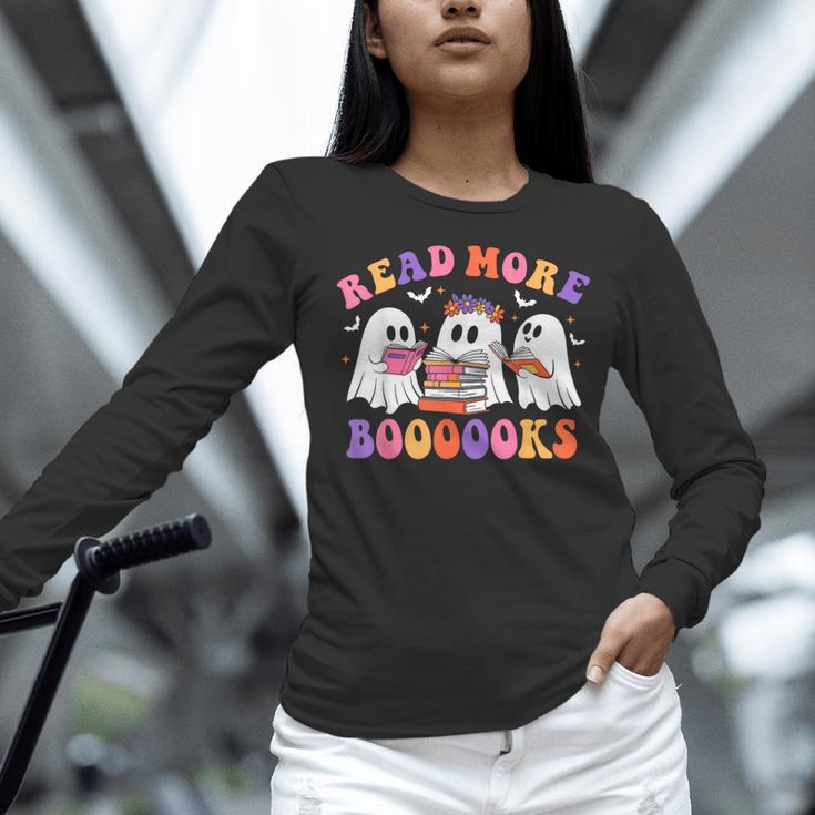 Cute Ghost Read More Books Lover Teacher Halloween Costume Women Long Sleeve T-Shirt, gift for family, gift for coworker