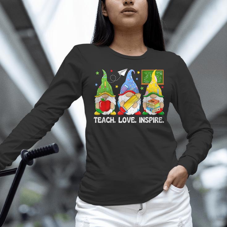 Cute Gnomes Teach Love And Inspire Back To School Teacher Women Long Sleeve T-Shirt, gift for family, gift for coworker Cute Gnomes Teach Love And Inspire Back To School Teacher Women Long Sleeve T-Shirt, gift for family, gift for coworker