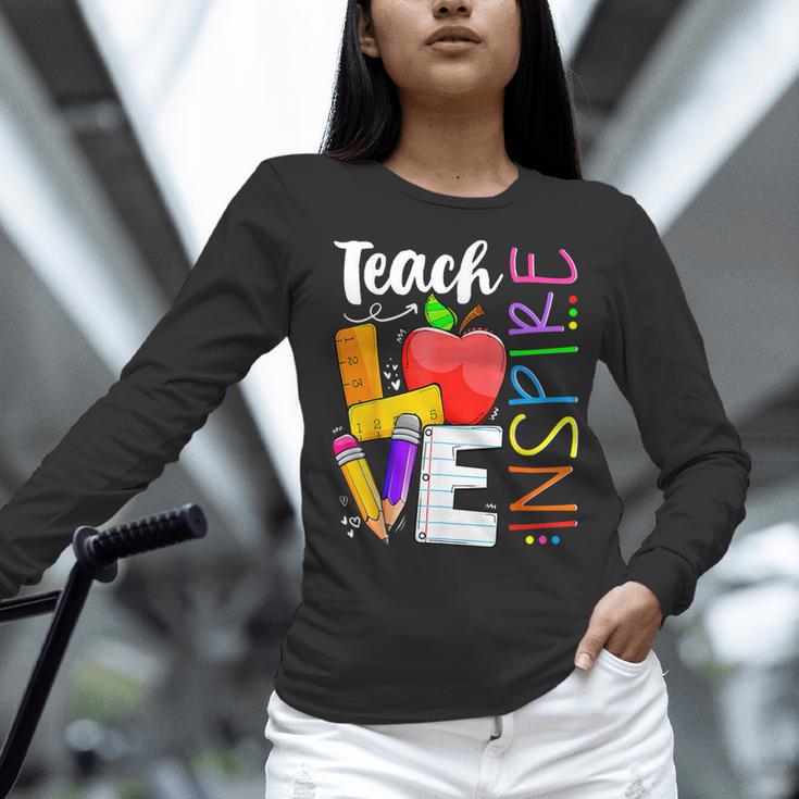 Cute Teach Love And Inspire Men Women Teacher Women Long Sleeve T-Shirt, gift for family, gift for coworker Cute Teach Love And Inspire Men Women Teacher Women Long Sleeve T-Shirt, gift for family, gift for coworker