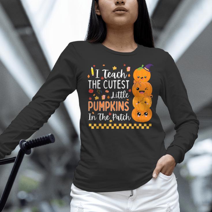 Cute Teacher Halloween For Women Men Teacher Pumpkin Women Long Sleeve T-Shirt, gift for family, gift for coworker