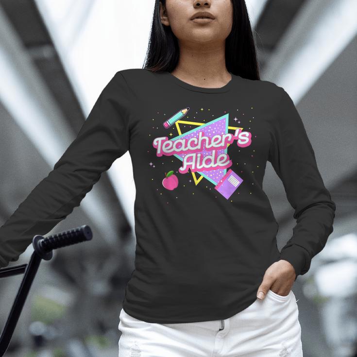 Cute Teacher's Aide Shirt 80's 90's Back To School For Men Women Women Long Sleeve T-Shirt, gift for family, gift for coworker