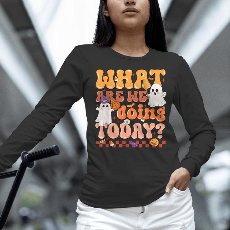 What Are We Doing Today Halloween PE Spooky Teacher Women Long Sleeve T-Shirt, Pe Teacher Shirts, gift for family, gift for coworker