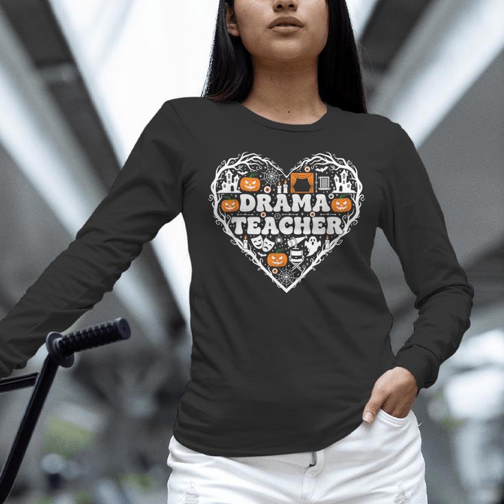 Drama Teacher Heart Pumpkin Ghost Halloween Kids Women Long Sleeve T-Shirt, gift for family, gift for coworker Drama Teacher Heart Pumpkin Ghost Halloween Kids Women Long Sleeve T-Shirt, gift for family, gift for coworker
