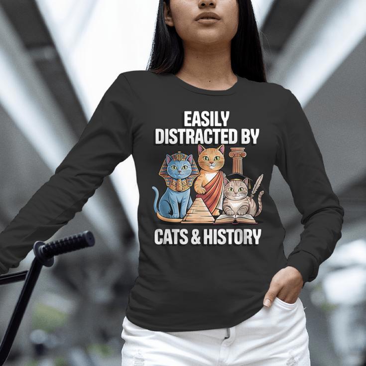 Easily Distracted By Cats & History Teacher Women Men Women Long Sleeve T-Shirt, History Teacher Shirts, gift for family, gift for coworker Easily Distracted By Cats & History Teacher Women Men Women Long Sleeve T-Shirt, History Teacher Shirts, gift for family, gift for coworker