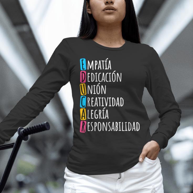 Educar Bilingual Spanish Teacher Women Long Sleeve T-Shirt, gift for family, gift for coworker