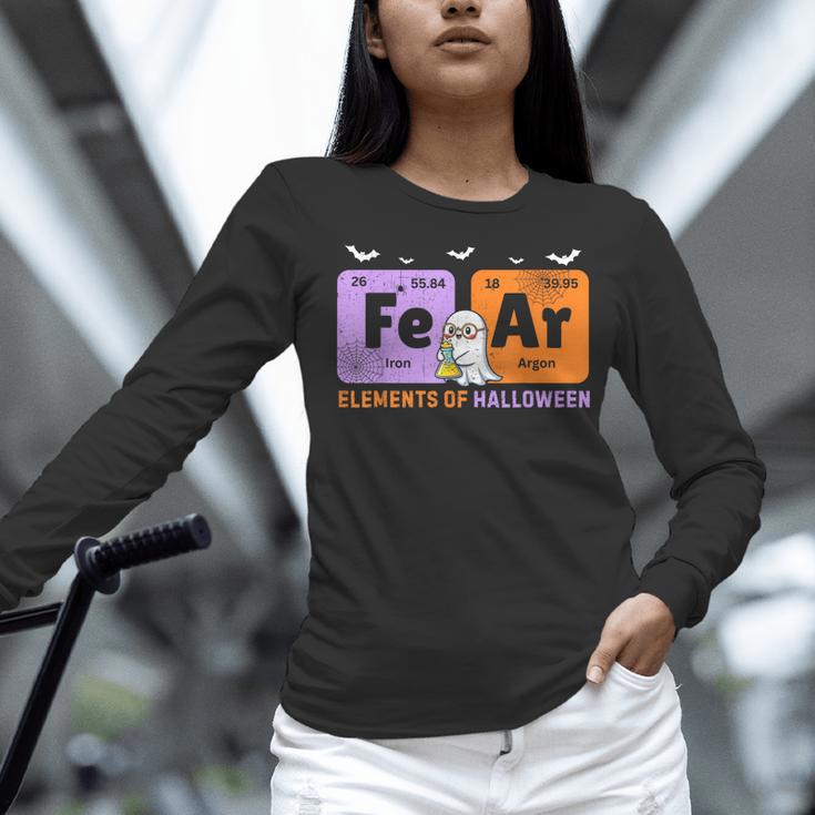 Elements Of Halloween Fear Periodically Chemistry Teacher Women Long Sleeve T-Shirt, gift for family, gift for coworker Elements Of Halloween Fear Periodically Chemistry Teacher Women Long Sleeve T-Shirt, gift for family, gift for coworker