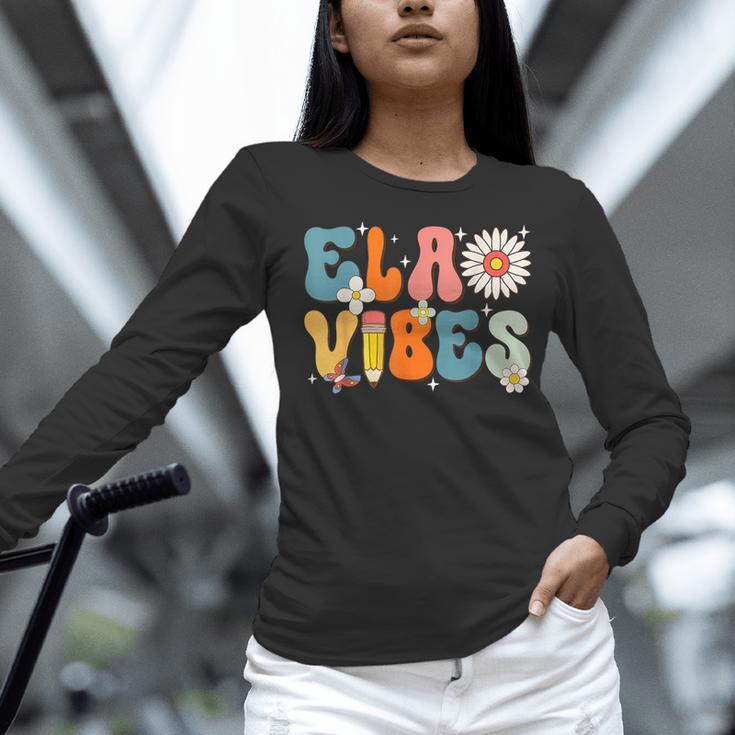 English Teacher Ela Vibes Teacher Kids First Day Of School Women Long Sleeve T-Shirt, English Teacher Shirts, gift for family, gift for coworker