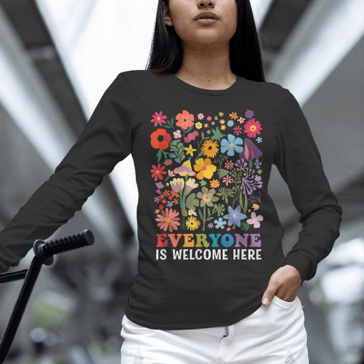 Everyone Is Welcome Here Tshirt Idaho Teacher Support Retro Women Long Sleeve T-Shirt, gift for family, gift for coworker Everyone Is Welcome Here Tshirt Idaho Teacher Support Retro Women Long Sleeve T-Shirt, gift for family, gift for coworker