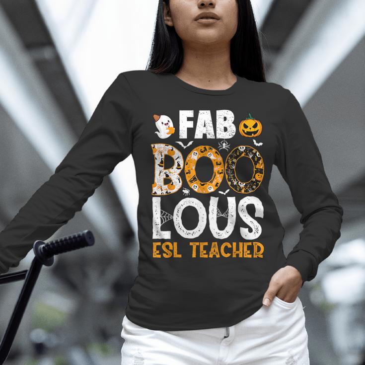 Faboolous ESL ESOL Teacher Spooky Teacher Halloween Costume For Men Women Women Long Sleeve T-Shirt, Esl Teacher Shirts, gift for family, gift for coworker