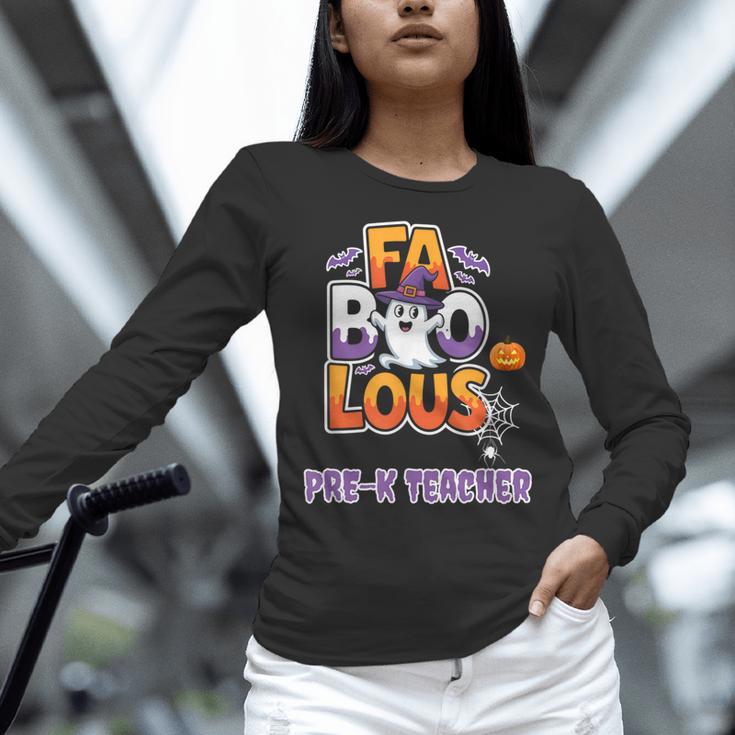 Fabulous Pre-K Teacher Halloween Costume Classroom Outfit Women Long Sleeve T-Shirt, gift for family, gift for coworker