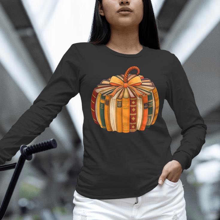 Fall Book Halloween Costume Autumn Pumpkin Teacher Kids Women Long Sleeve T-Shirt, gift for family, gift for coworker