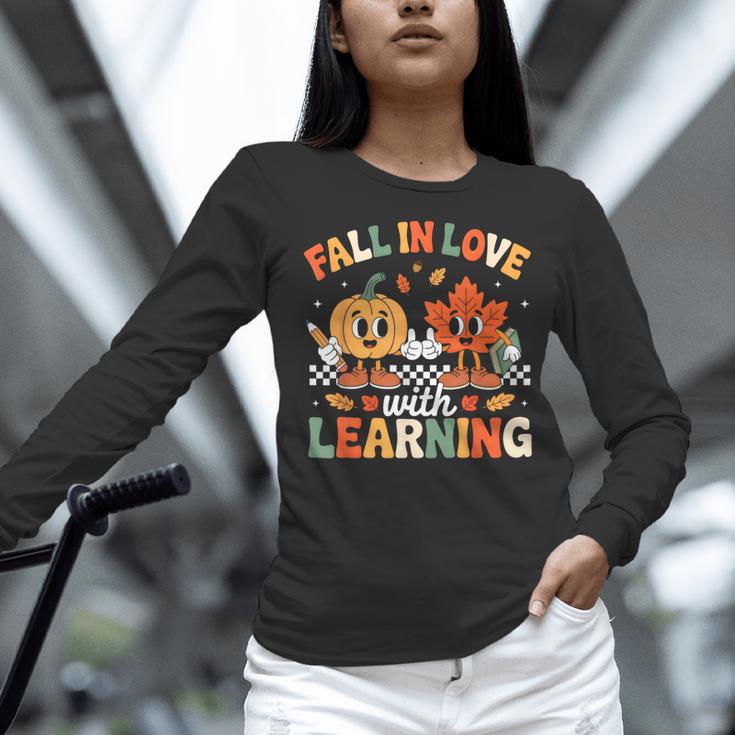 Fall In Love With Learning Shirt Autumn Thanksgiving Teacher Women Long Sleeve T-Shirt, gift for family, gift for coworker Fall In Love With Learning Shirt Autumn Thanksgiving Teacher Women Long Sleeve T-Shirt, gift for family, gift for coworker