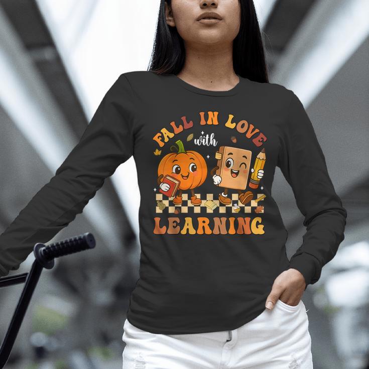 Fall In Love With Reading Book Autumn Pumpkins And Teachers Women Long Sleeve T-Shirt, gift for family, gift for coworker Fall In Love With Reading Book Autumn Pumpkins And Teachers Women Long Sleeve T-Shirt, gift for family, gift for coworker