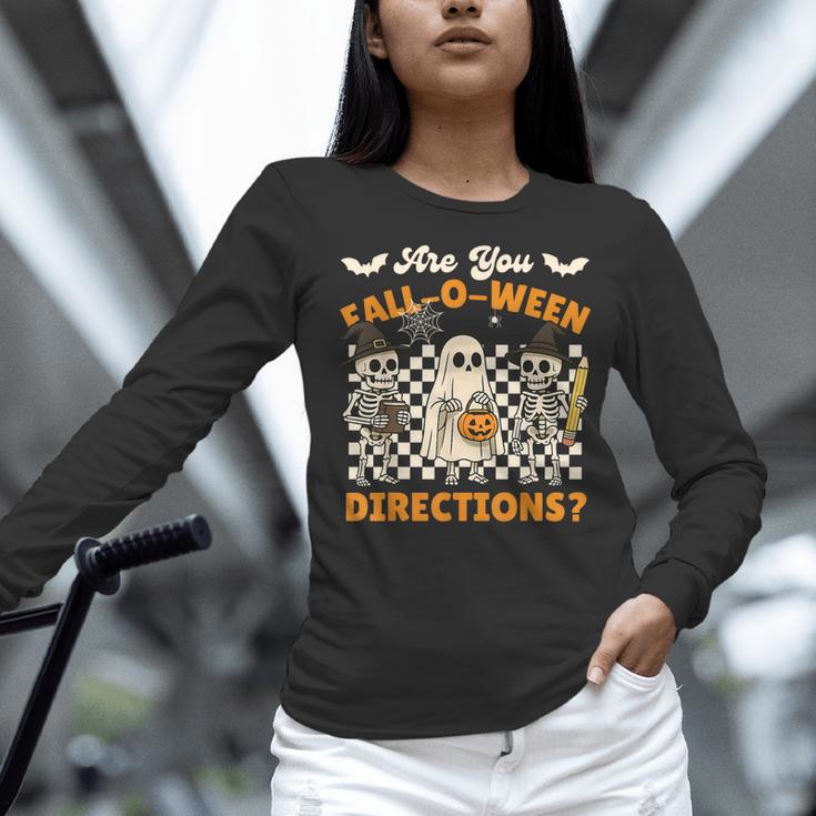 Are You Fall o Ween Directions Halloween Skeleton Teacher Women Long Sleeve T-Shirt, gift for family, gift for coworker Are You Fall o Ween Directions Halloween Skeleton Teacher Women Long Sleeve T-Shirt, gift for family, gift for coworker