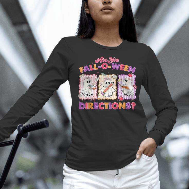 Are You Fall-O-Ween Directions Halloween Teacher Ghost Women Long Sleeve T-Shirt, gift for family, gift for coworker Are You Fall-O-Ween Directions Halloween Teacher Ghost Women Long Sleeve T-Shirt, gift for family, gift for coworker