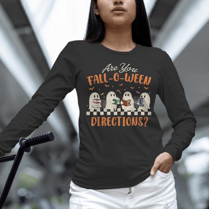 Are You Fall-O-Ween Directions Halloween TeacherGhost Book Women Long Sleeve T-Shirt, gift for family, gift for coworker