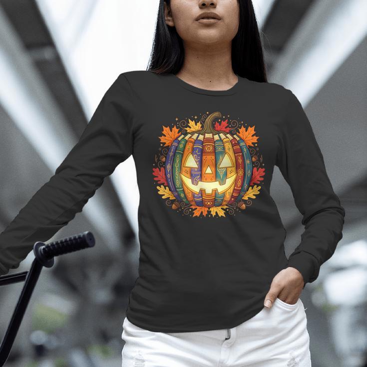 Fall Pumpkin Book Lover Spooky Librarian Teacher Halloween Women Long Sleeve T-Shirt, gift for family, gift for coworker Fall Pumpkin Book Lover Spooky Librarian Teacher Halloween Women Long Sleeve T-Shirt, gift for family, gift for coworker