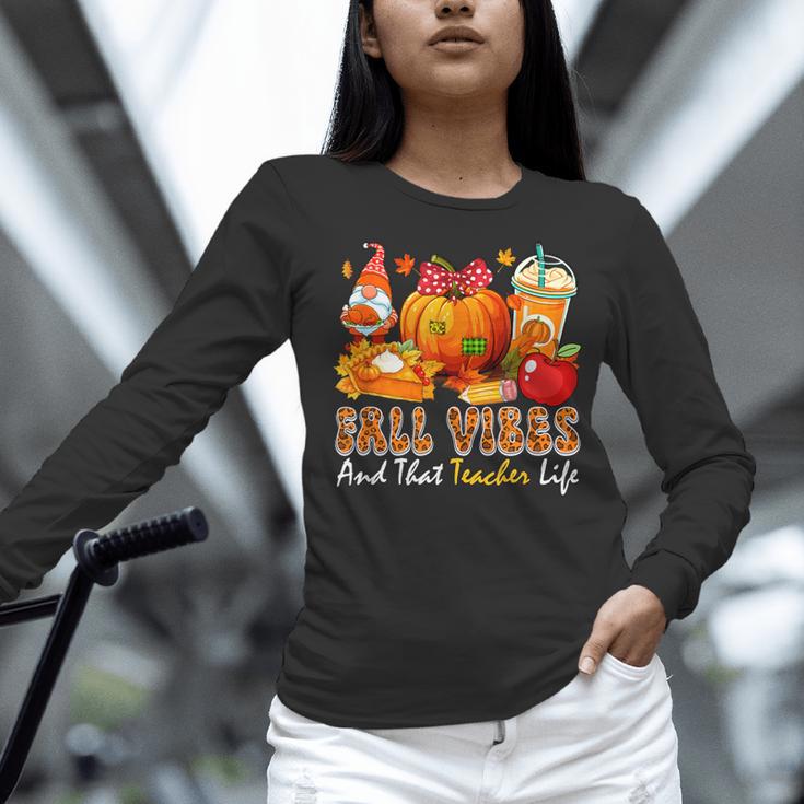 Fall Vibes Costume Teacher Thanksgiving Leopard Gnome Women Long Sleeve T-Shirt, gift for family, gift for coworker Fall Vibes Costume Teacher Thanksgiving Leopard Gnome Women Long Sleeve T-Shirt, gift for family, gift for coworker