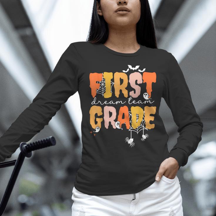 First Grade Dream Retro Team Fall Halloween Spooky Teachers Women Long Sleeve T-Shirt, First Grade Teacher Shirts, gift for family, gift for coworker First Grade Dream Retro Team Fall Halloween Spooky Teachers Women Long Sleeve T-Shirt, First Grade Teacher Shirts, gift for family, gift for coworker