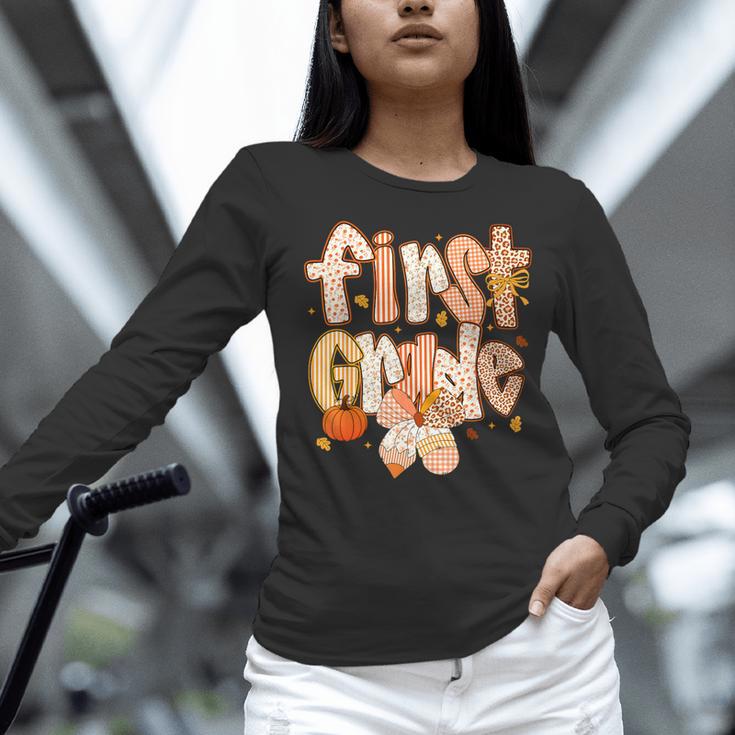 First Grade Fall Floral Coquette Bow Teachers Students Women Long Sleeve T-Shirt, First Grade Teacher Shirts, gift for family, gift for coworker First Grade Fall Floral Coquette Bow Teachers Students Women Long Sleeve T-Shirt, First Grade Teacher Shirts, gift for family, gift for coworker