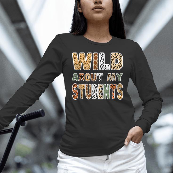 Fun Zoo Animal Print Teacher Shirts Wild About My Students Women Long Sleeve T-Shirt, gift for family, gift for coworker Fun Zoo Animal Print Teacher Shirts Wild About My Students Women Long Sleeve T-Shirt, gift for family, gift for coworker