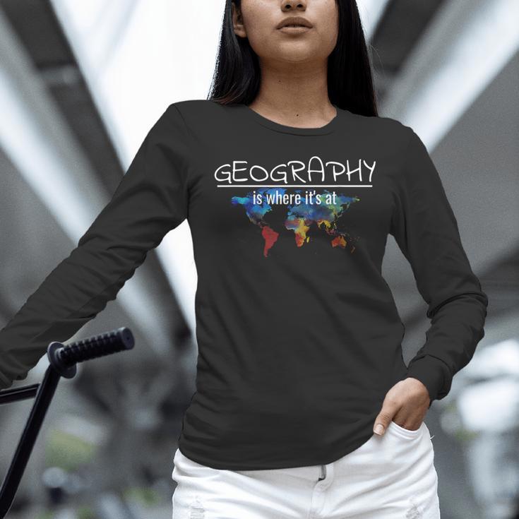 Geography Teacher Earth Day Is Where It's At For Men Women Kids Women Long Sleeve T-Shirt, gift for family, gift for coworker Geography Teacher Earth Day Is Where It's At For Men Women Kids Women Long Sleeve T-Shirt, gift for family, gift for coworker