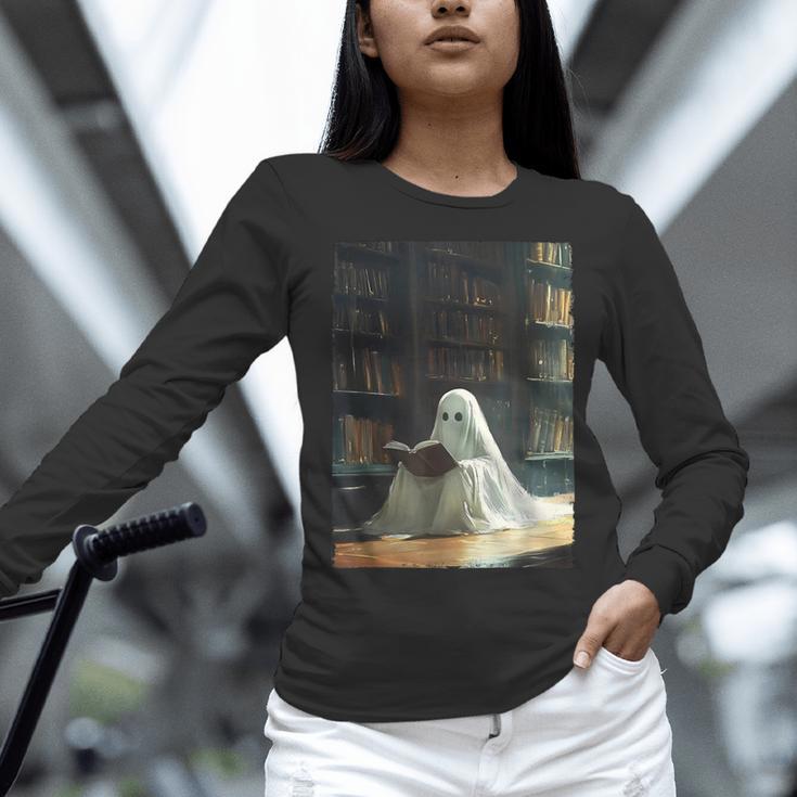 Ghost Library Halloween Book Reading Books Lover Teacher Women Long Sleeve T-Shirt, gift for family, gift for coworker Ghost Library Halloween Book Reading Books Lover Teacher Women Long Sleeve T-Shirt, gift for family, gift for coworker