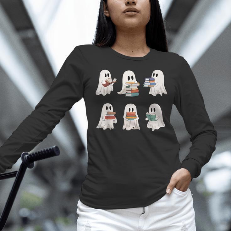 Ghost Reading Books Teacher Halloween Librarian Cute Boook Women Long Sleeve T-Shirt, gift for family, gift for coworker Ghost Reading Books Teacher Halloween Librarian Cute Boook Women Long Sleeve T-Shirt, gift for family, gift for coworker