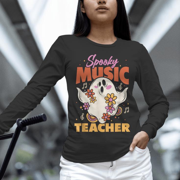 Groovy Faboolous Spooky Music Teacher Halloween Men Women Women Long Sleeve T-Shirt, Groovy Teacher Shirts, gift for family, gift for coworker