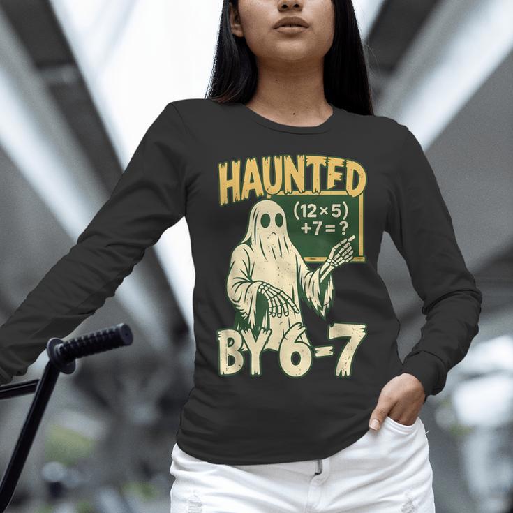 Halloween Costume Haunted By 67 Ghost Math Teacher Professor Women Long Sleeve T-Shirt, gift for family, gift for coworker