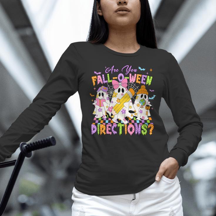 Halloween Floral Ghost Teacher Are You Falloween Directions Women Long Sleeve T-Shirt, gift for family, gift for coworker Halloween Floral Ghost Teacher Are You Falloween Directions Women Long Sleeve T-Shirt, gift for family, gift for coworker