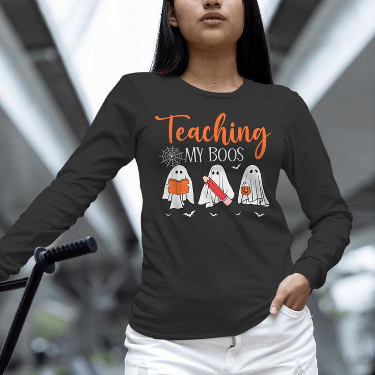 Halloween Ghost Teachers Teaching My Boos Costume Women Men Women Long Sleeve T-Shirt, gift for family, gift for coworker Halloween Ghost Teachers Teaching My Boos Costume Women Men Women Long Sleeve T-Shirt, gift for family, gift for coworker