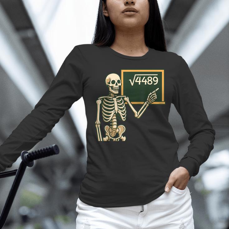 Halloween Skeleton 67 Meme Square Root 4489 Math Teacher Women Long Sleeve T-Shirt, gift for family, gift for coworker Halloween Skeleton 67 Meme Square Root 4489 Math Teacher Women Long Sleeve T-Shirt, gift for family, gift for coworker