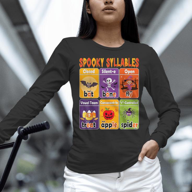 Halloween Spooky Syllable Types Teacher Educational Women Long Sleeve T-Shirt, gift for family, gift for coworker