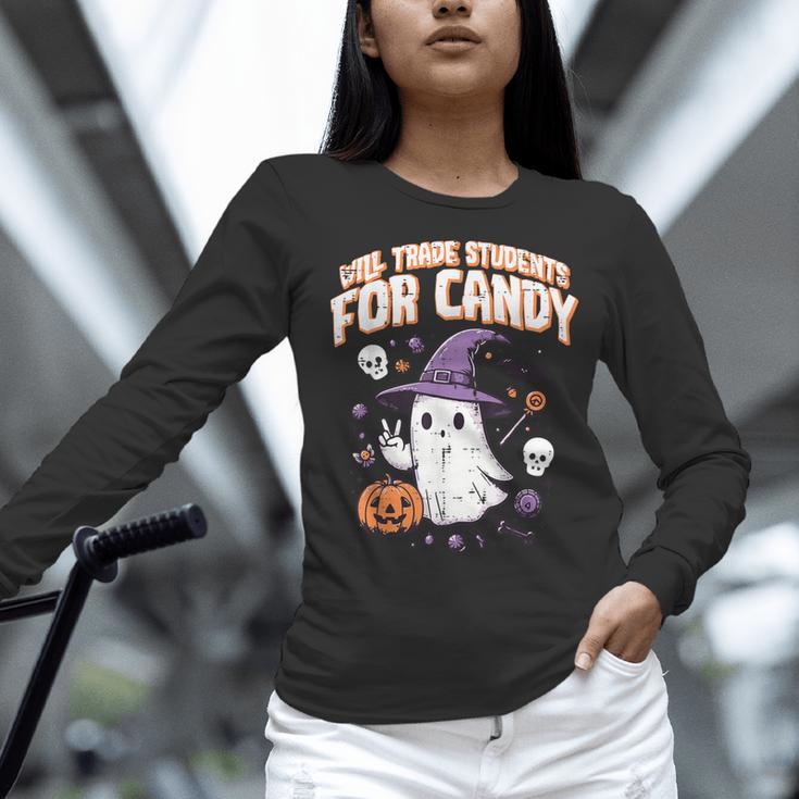 Halloween Teacher Trade Students For Candy Costume Women Women Long Sleeve T-Shirt, gift for family, gift for coworker Halloween Teacher Trade Students For Candy Costume Women Women Long Sleeve T-Shirt, gift for family, gift for coworker