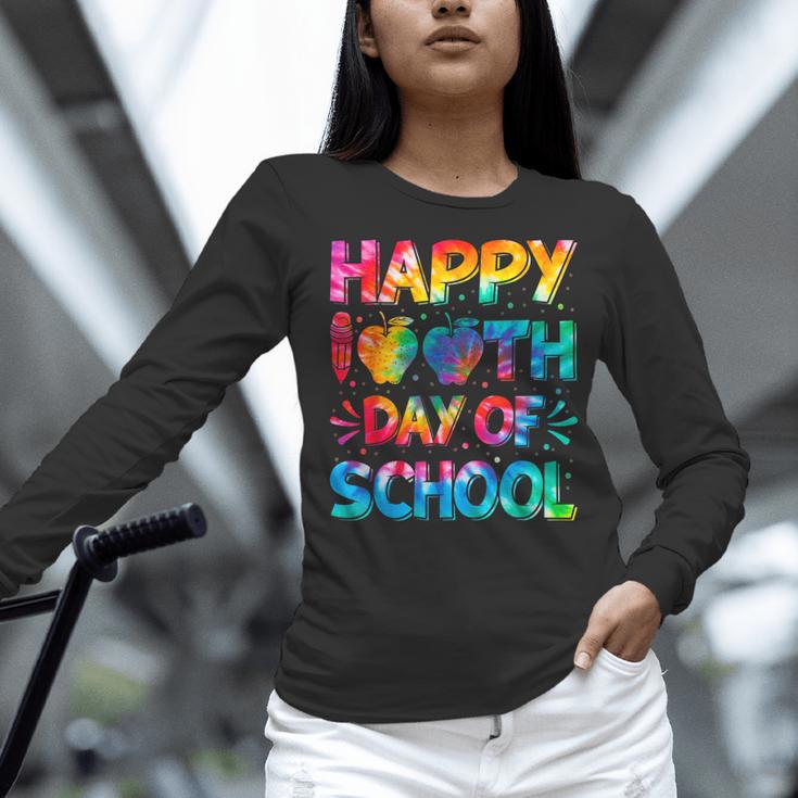 Happy 100th Day Of School Teacher Student 100 Days Tie Dye Men Women Kids Women Long Sleeve T-Shirt, gift for family, gift for coworker