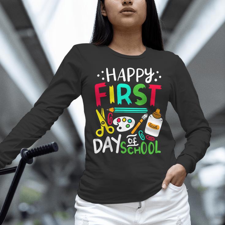 Happy First Day Of School Teacher Back To School Student Women Long Sleeve T-Shirt, gift for family, gift for coworker