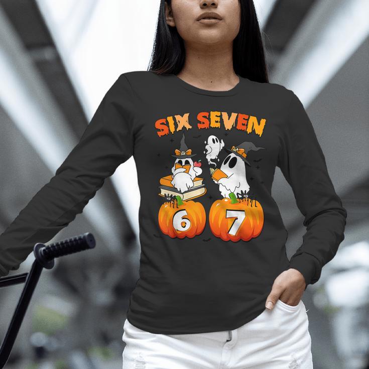 Haunted By 67 Boo Ghost Pumpkin Halloween Teacher Women Long Sleeve T-Shirt, gift for family, gift for coworker Haunted By 67 Boo Ghost Pumpkin Halloween Teacher Women Long Sleeve T-Shirt, gift for family, gift for coworker