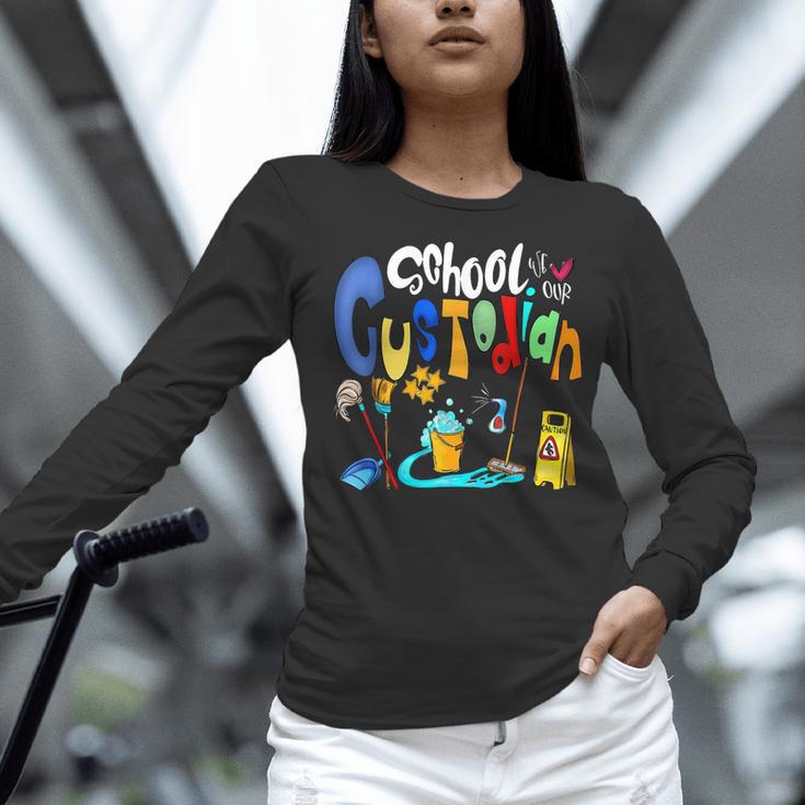 We Heart Love Our School Custodian For Teacher & Kids Women Long Sleeve T-Shirt, gift for family, gift for coworker We Heart Love Our School Custodian For Teacher & Kids Women Long Sleeve T-Shirt, gift for family, gift for coworker
