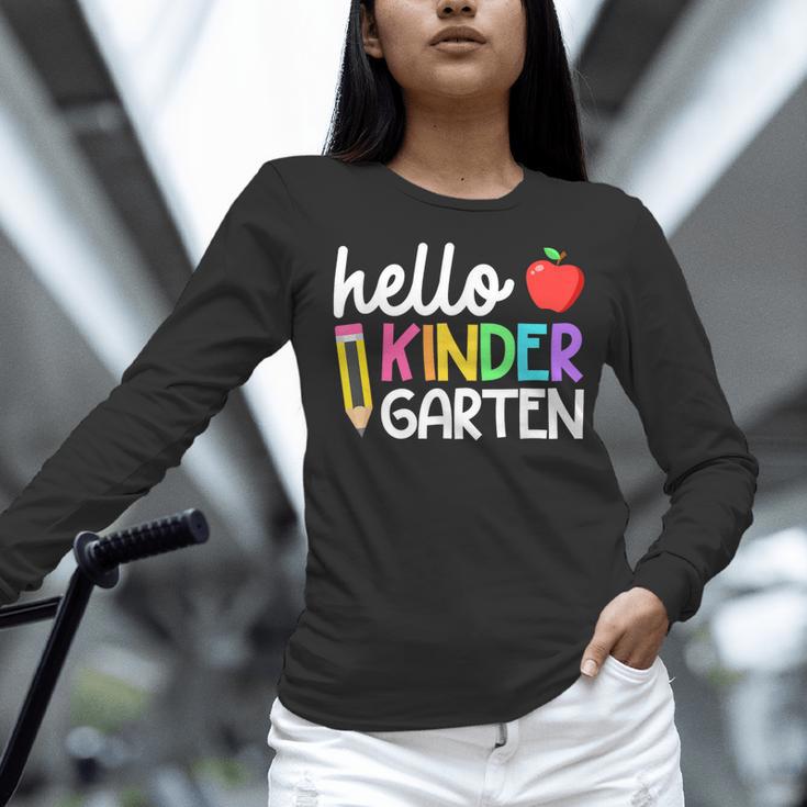 Hello Kindergarten Team Kinder Back To School Teacher Kids Women Long Sleeve T-Shirt, gift for family, gift for coworker Hello Kindergarten Team Kinder Back To School Teacher Kids Women Long Sleeve T-Shirt, gift for family, gift for coworker