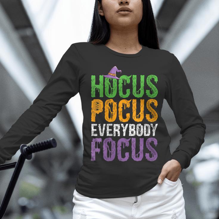 Hocus Pocus Everybody Focus Teacher Halloween Women Long Sleeve T-Shirt, gift for family, gift for coworker Hocus Pocus Everybody Focus Teacher Halloween Women Long Sleeve T-Shirt, gift for family, gift for coworker