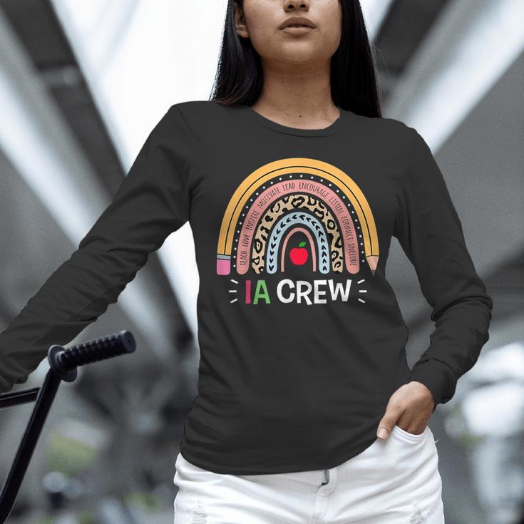 IA Crew Instructional Assistant Rainbow Teachers Aide Women Long Sleeve T-Shirt, gift for family, gift for coworker IA Crew Instructional Assistant Rainbow Teachers Aide Women Long Sleeve T-Shirt, gift for family, gift for coworker